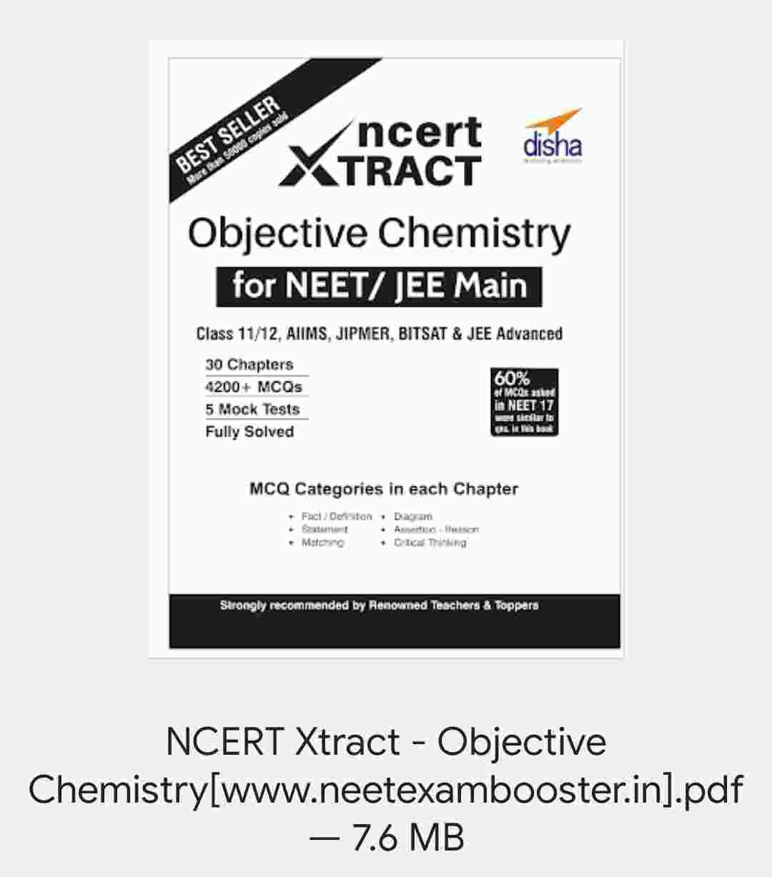 NCERT EXTRACT Objective Chemistry