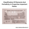 Classification of elements and periodicity in properties important points